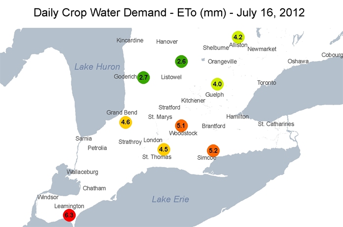 Daily Evapotranspiration Map/Graph